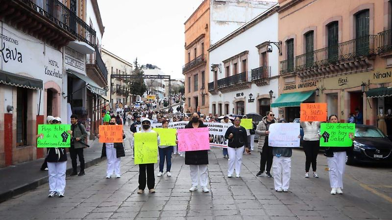 Protesta SNTSA en Zacatecas